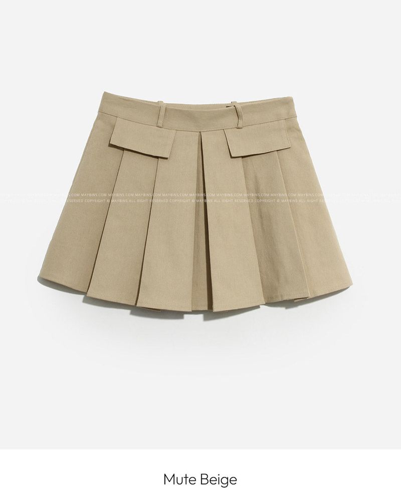Pocket pleated skirt