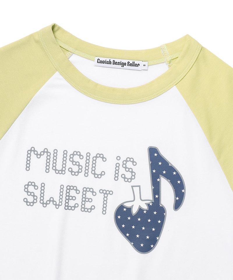 W STRAWBERRY RAGLAN SS TEE WHITE(CV2FMFT545A)