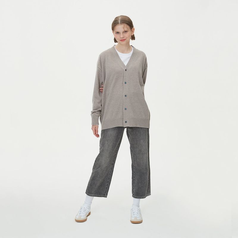 LAMBSWOOL V NECK CARDIGAN_MOCHA