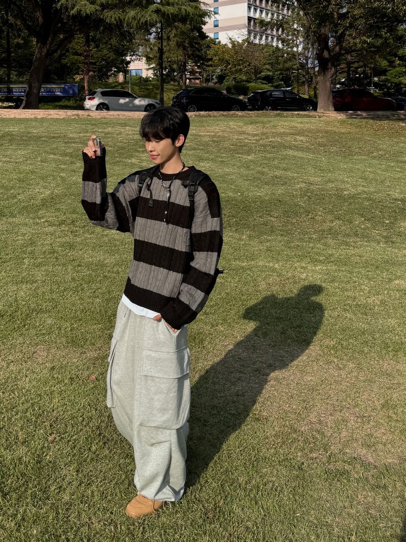 Oversized Striped Cable Knit (4 colors)