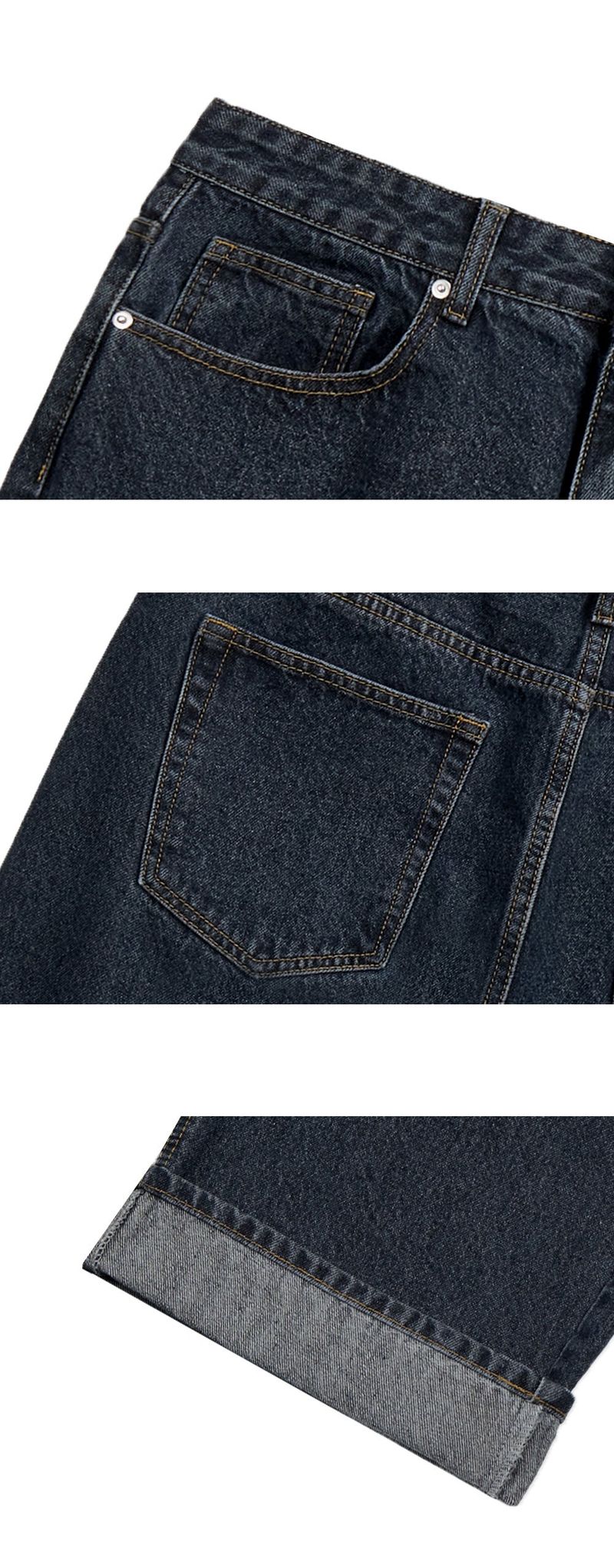 Basic denim pants (dark blue)