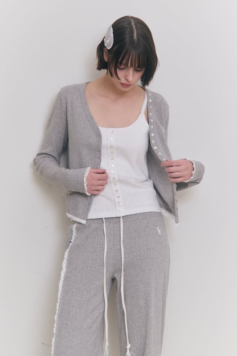 Sweet Dreams Lace Flare Pants (Gray)