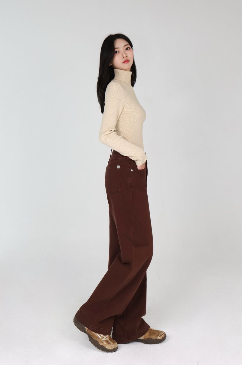 CLOUD FLEECE MAHOGANY COLOR DYEING STRAIGHT DENIM code 26029