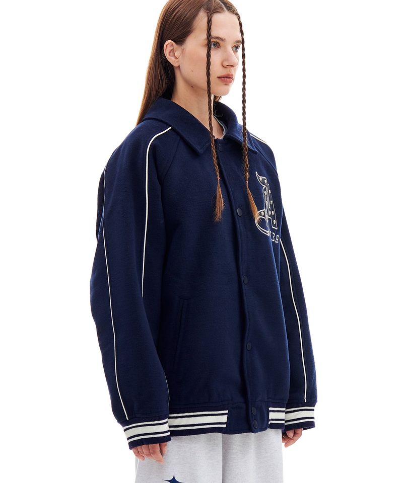 AB STUD WOOL JACKET (NAVY)