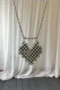 BEADED HEART METAL CHAIN BELT