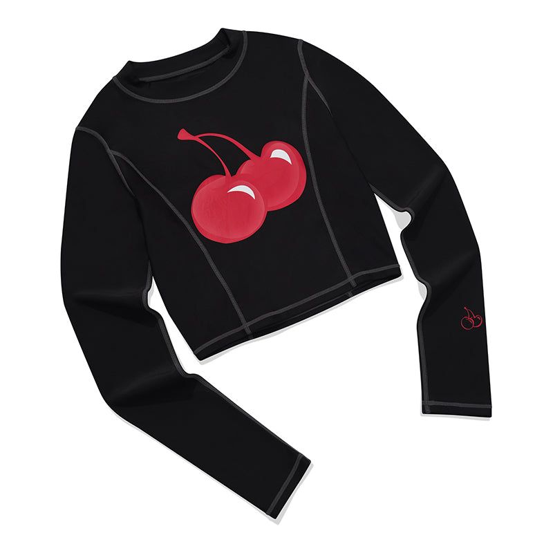 BIG CHERRY CROP RASHGUARD [BLACK]