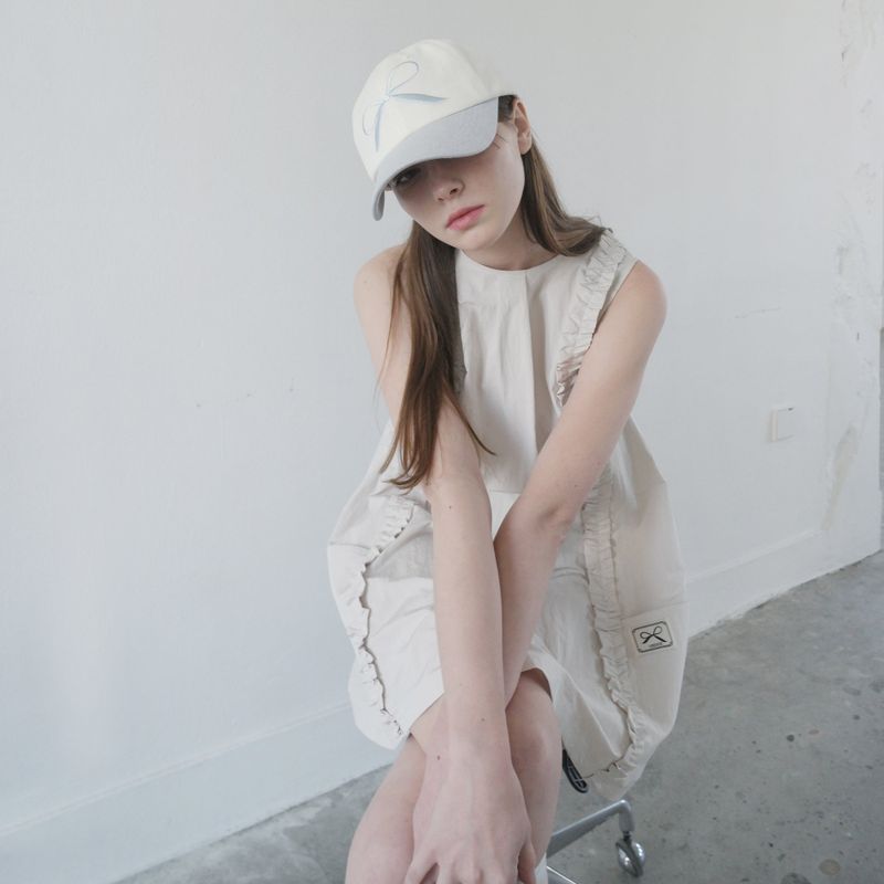 Sky Blue/Cream Pigment Ribbon Cap