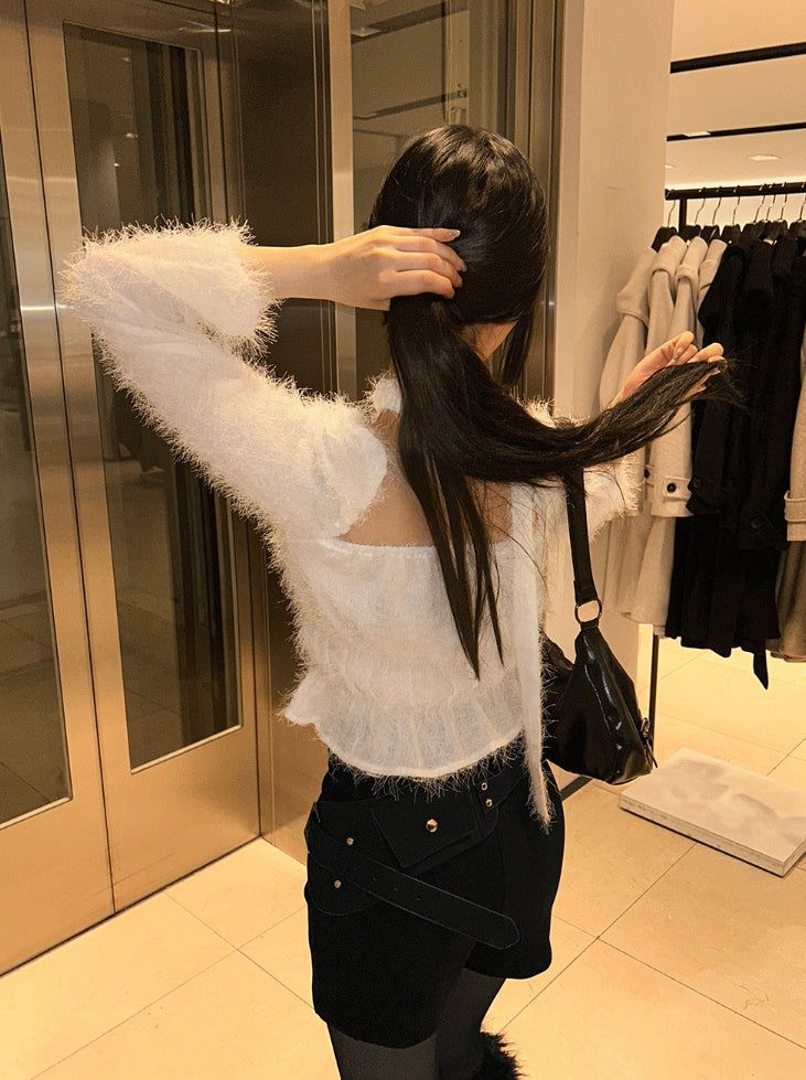 Square neck twilight blouse