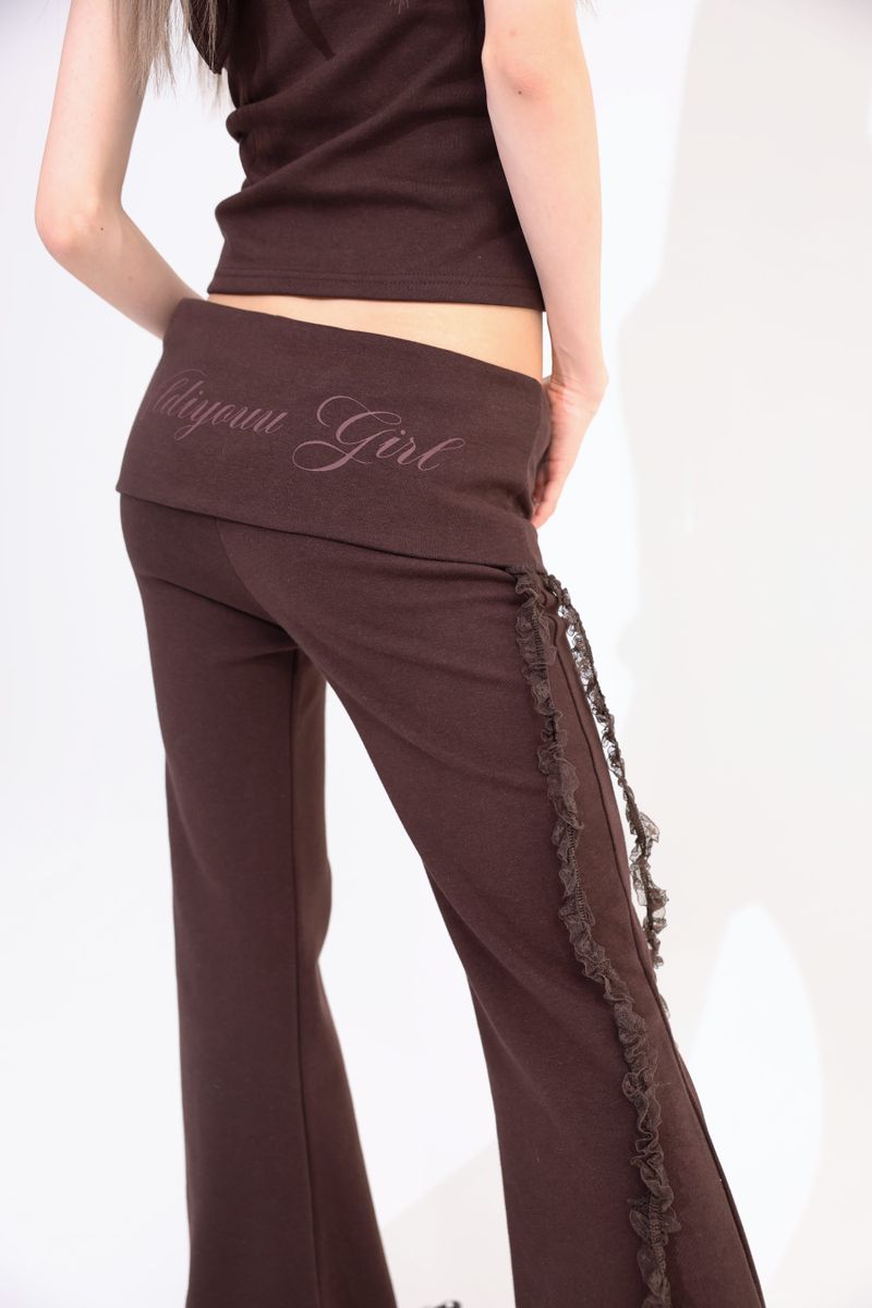 aldiyouu(アルディユー)の「Lace flared pants - Brown(Pants)」