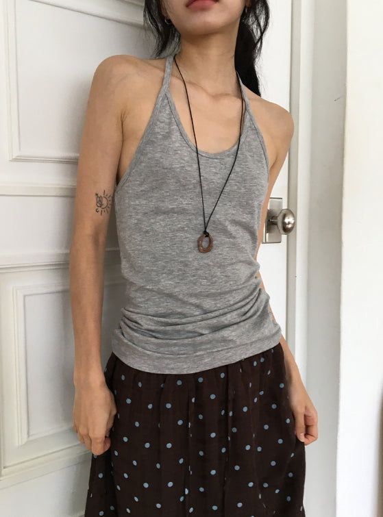 Dva Basic Halterneck Layered Long Sleeveless