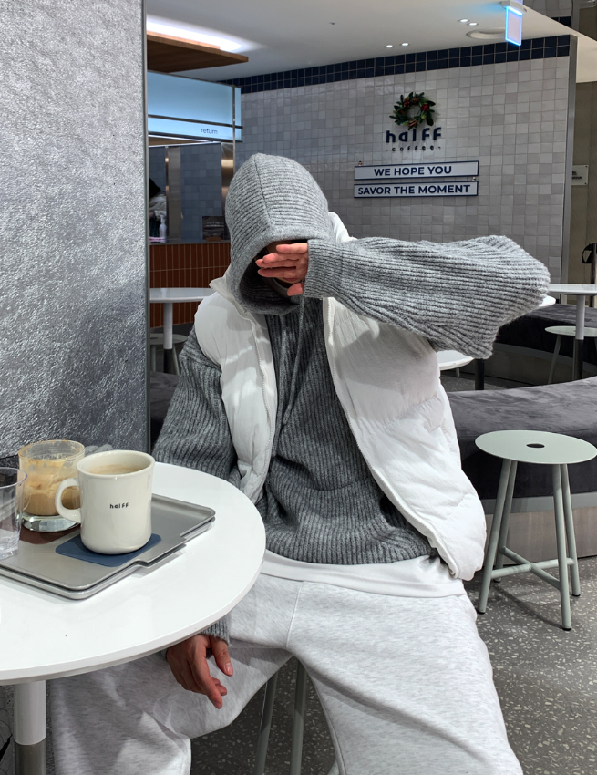 Sydney Heavy Duty Wool Blend Overfit Knit Hoodie