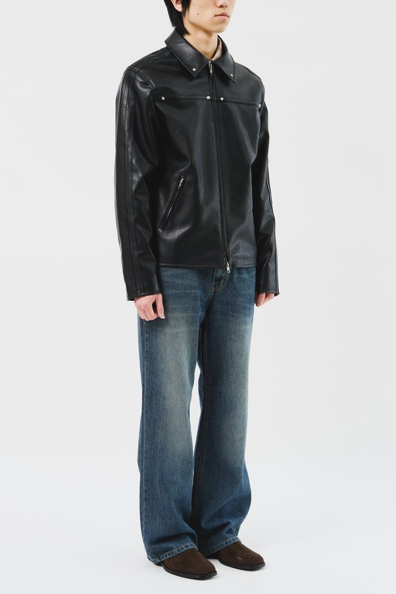 Star Stud Leather Jacket (2color)