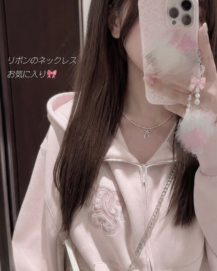 silver ribbon necklace