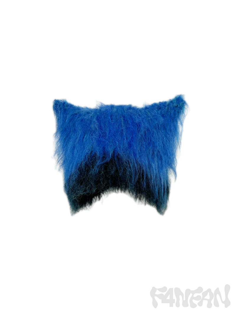 Hand-Brushed Neon blue Crochet Cat Ear Hat