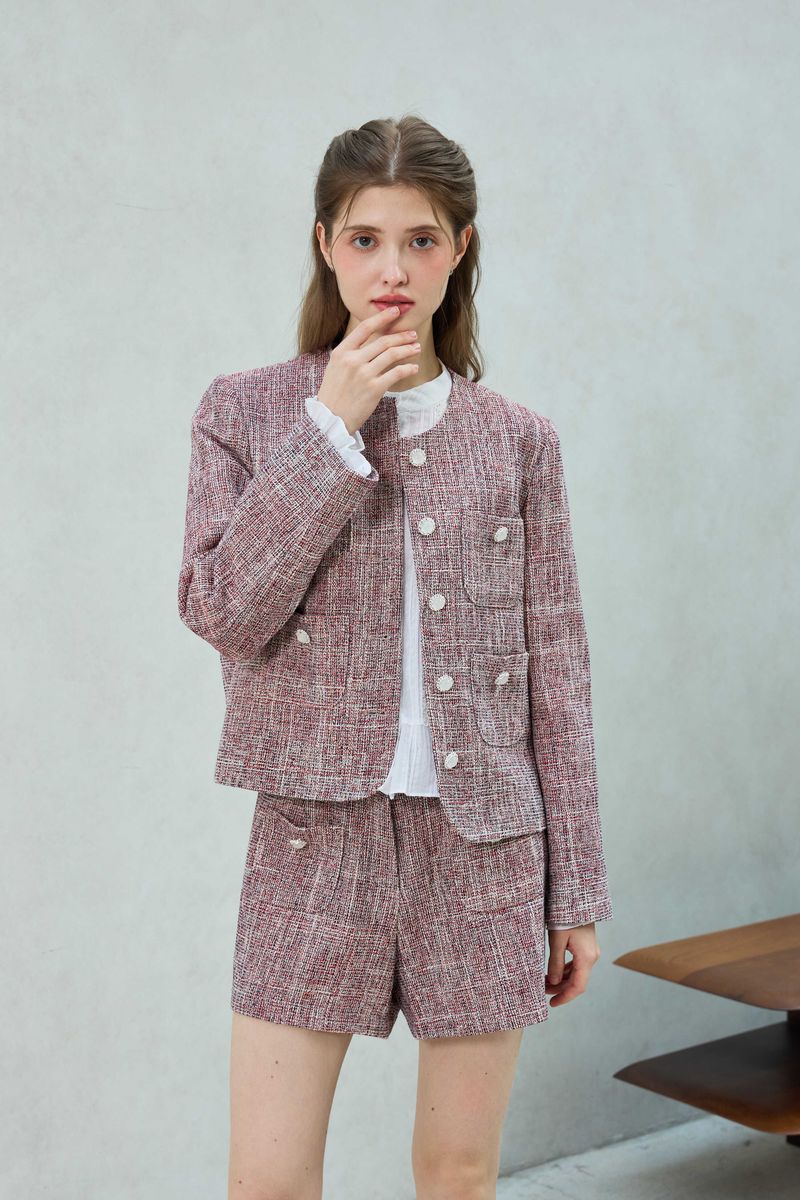 CHERISH TWEED JACKET / RED
