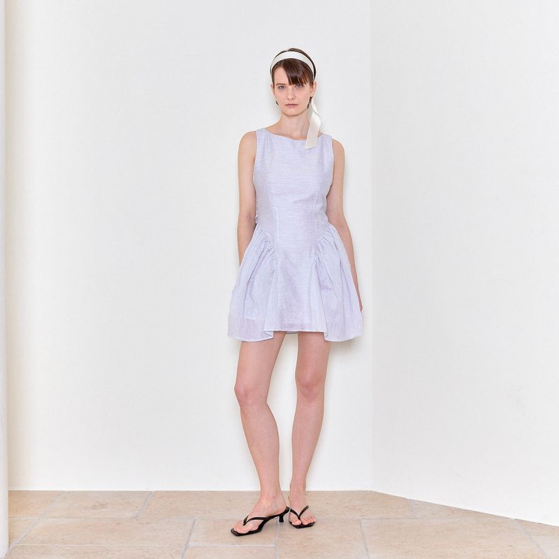  'La Mer' Blue grey Shirring Skirt Dress