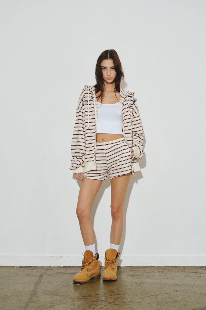 set st hood zip up (ivory)