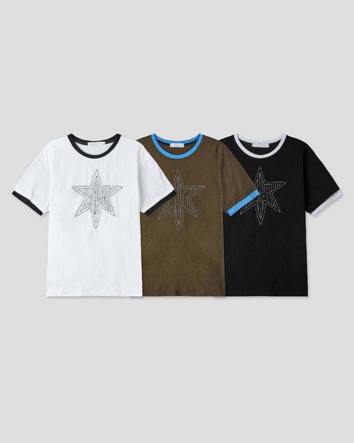 (UNISEX) Cutting Star Double Sleeve Tee