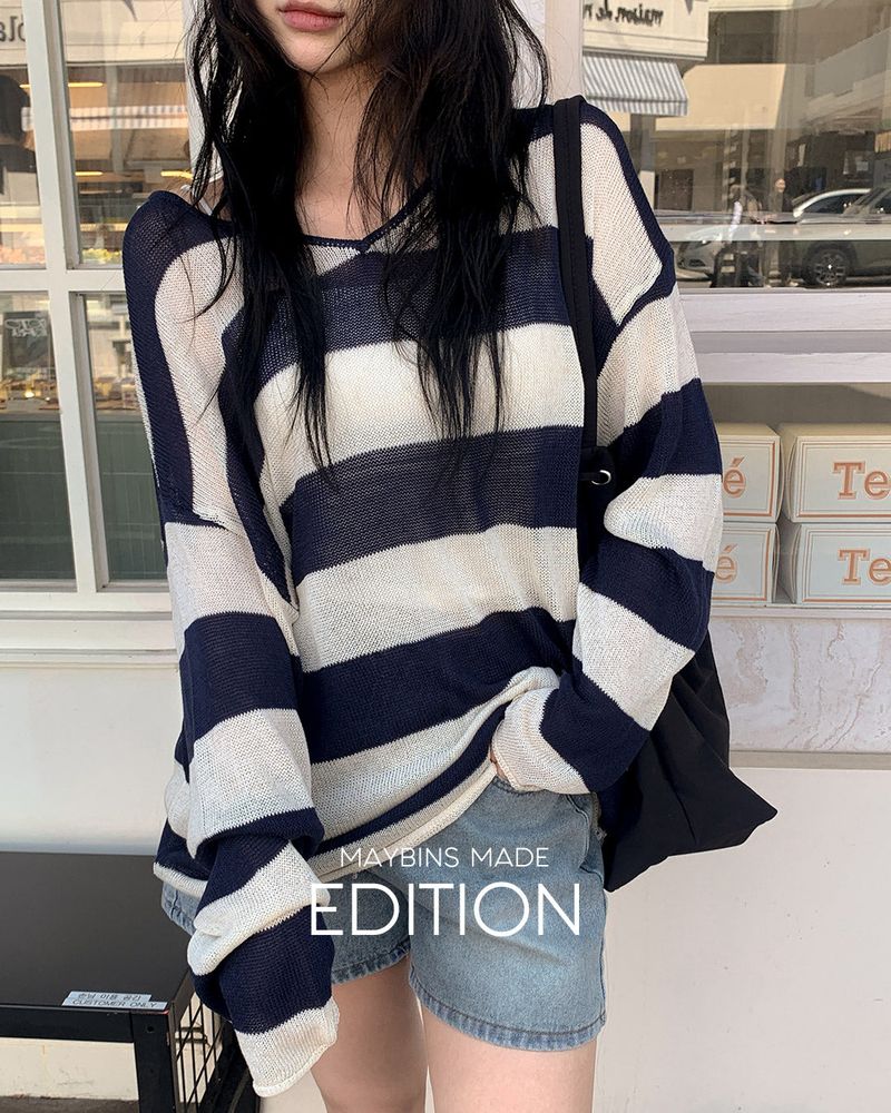 [MADE] Glit lyocell stripe knit