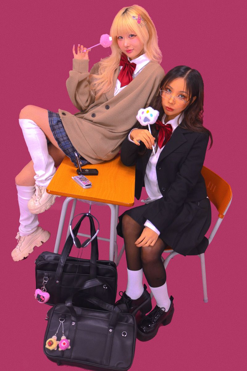 leather square school bag