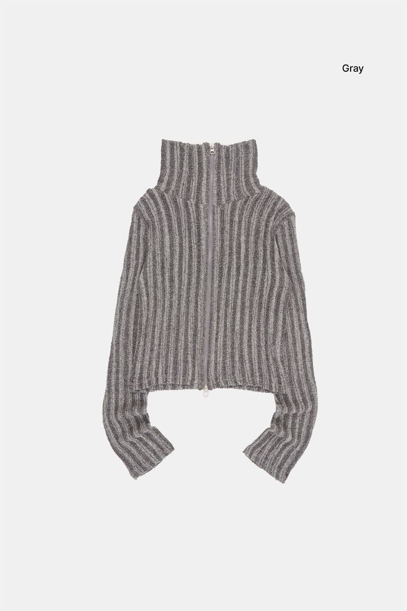Drizzle high-neck zip up cardigan