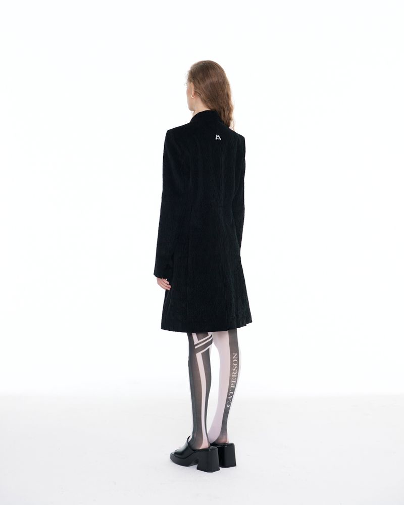 [ICC22WJK05BK] LOGO CORDUROY COAT - BLACK