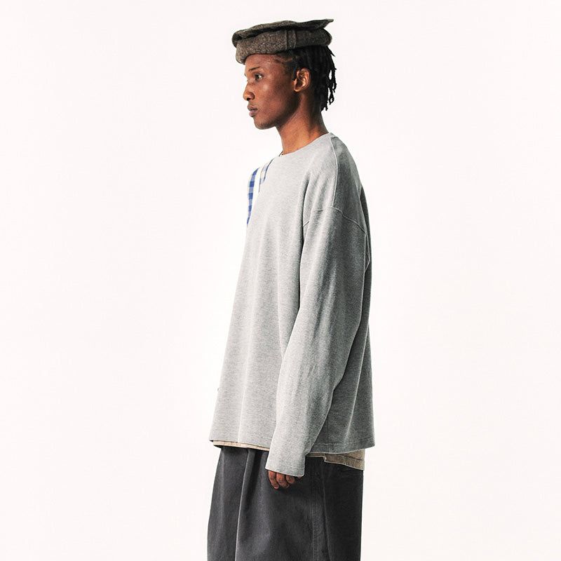 WAFFLE-KNIT SWEATSHIRT