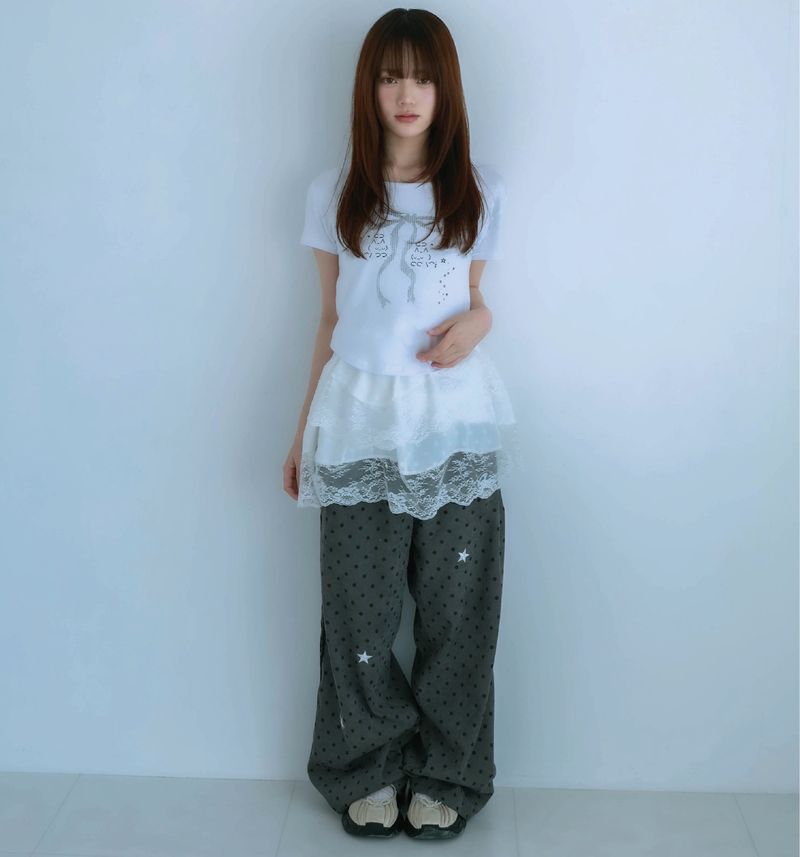 LITALMUTE(リタルミュート)の「dot patch pants (gray)(Pants)」