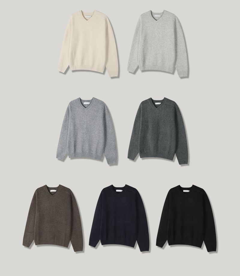 Settle line v-neck knitwear