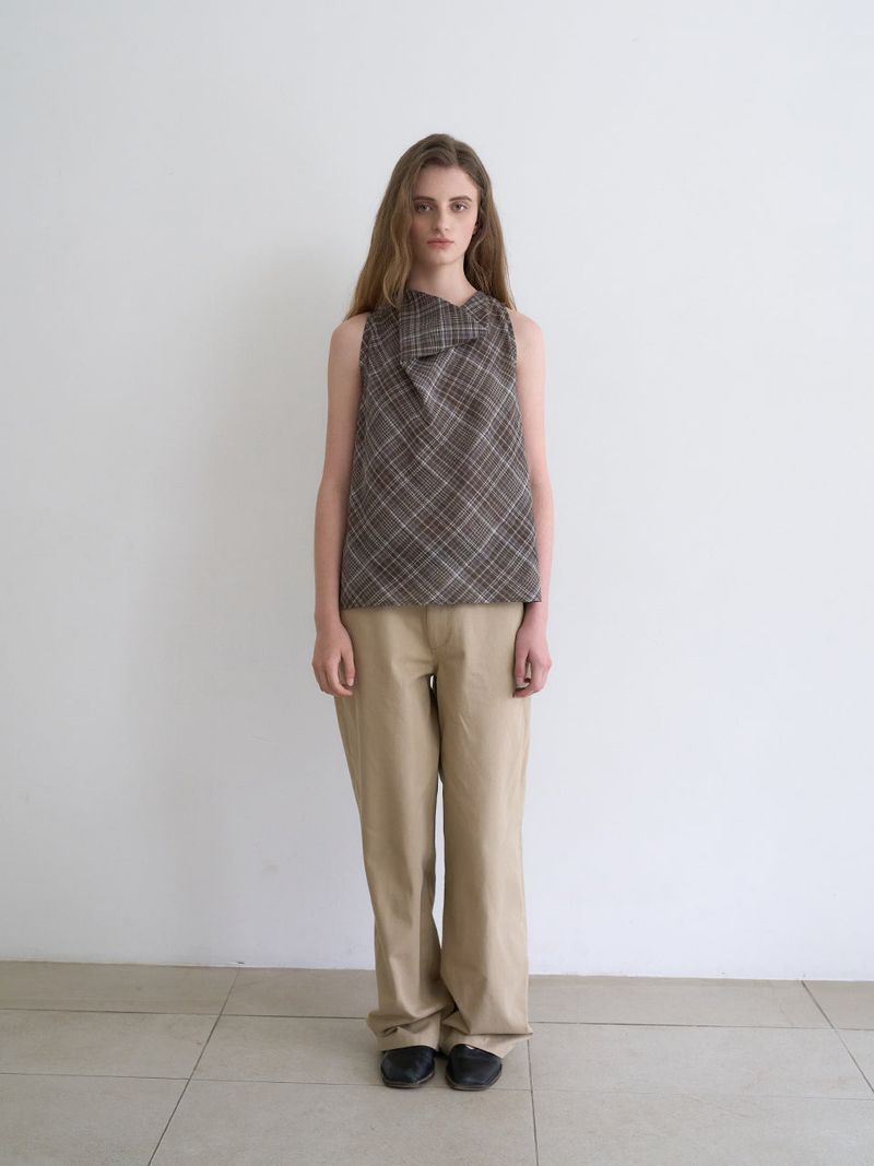 Hazel wide pants (Beige)
