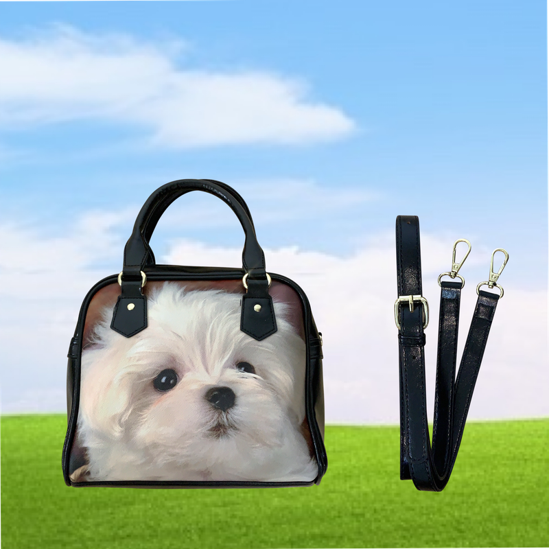 Puppy leather bag
