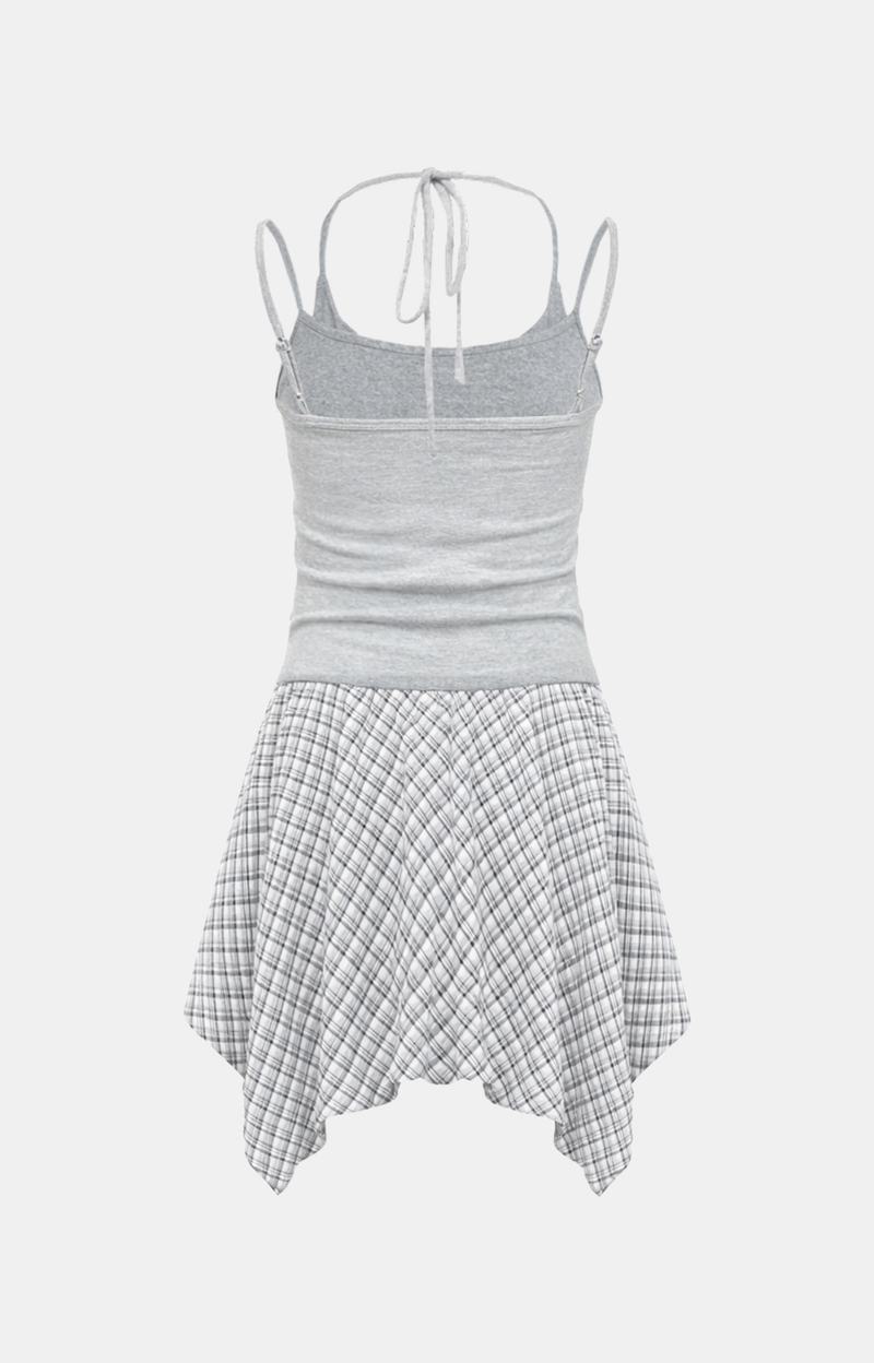 Aven Slim Sleeveless Check Wrap Dress