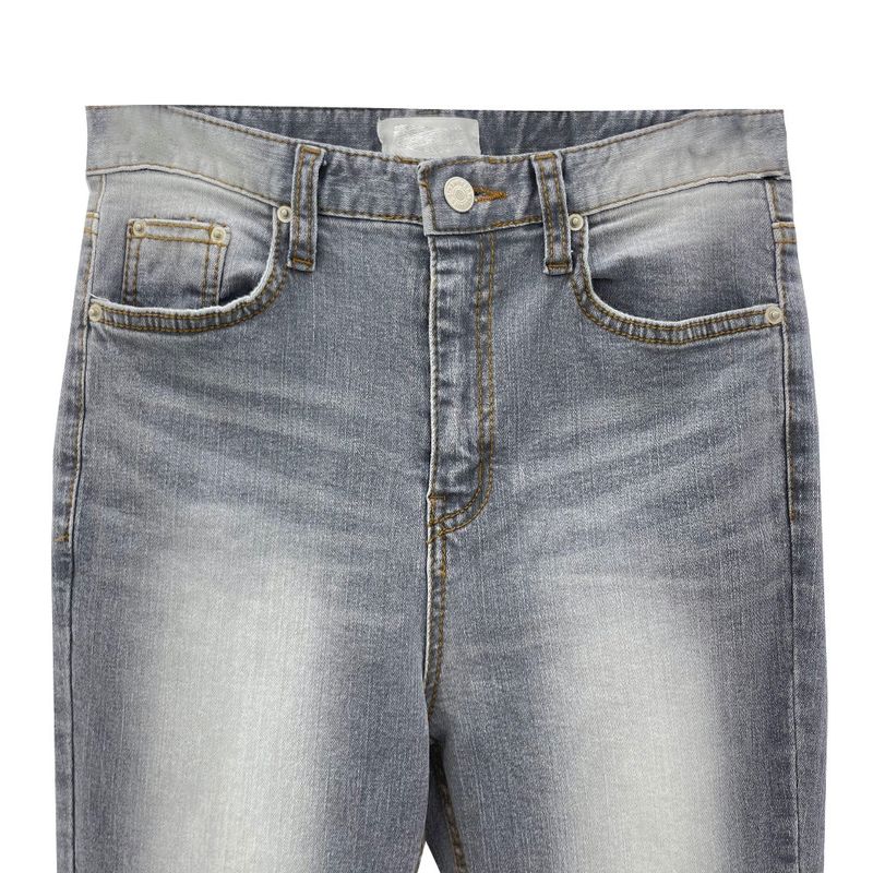 White washing boots-cut denim pants (Light gray)