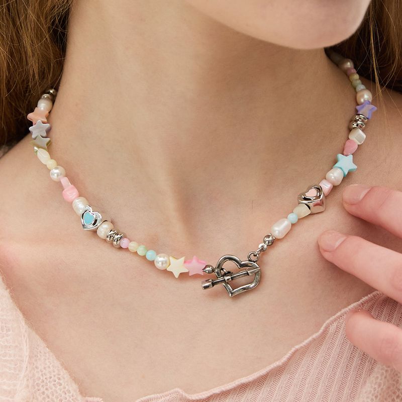 Nostalgia Star Pearl Toggle Necklace