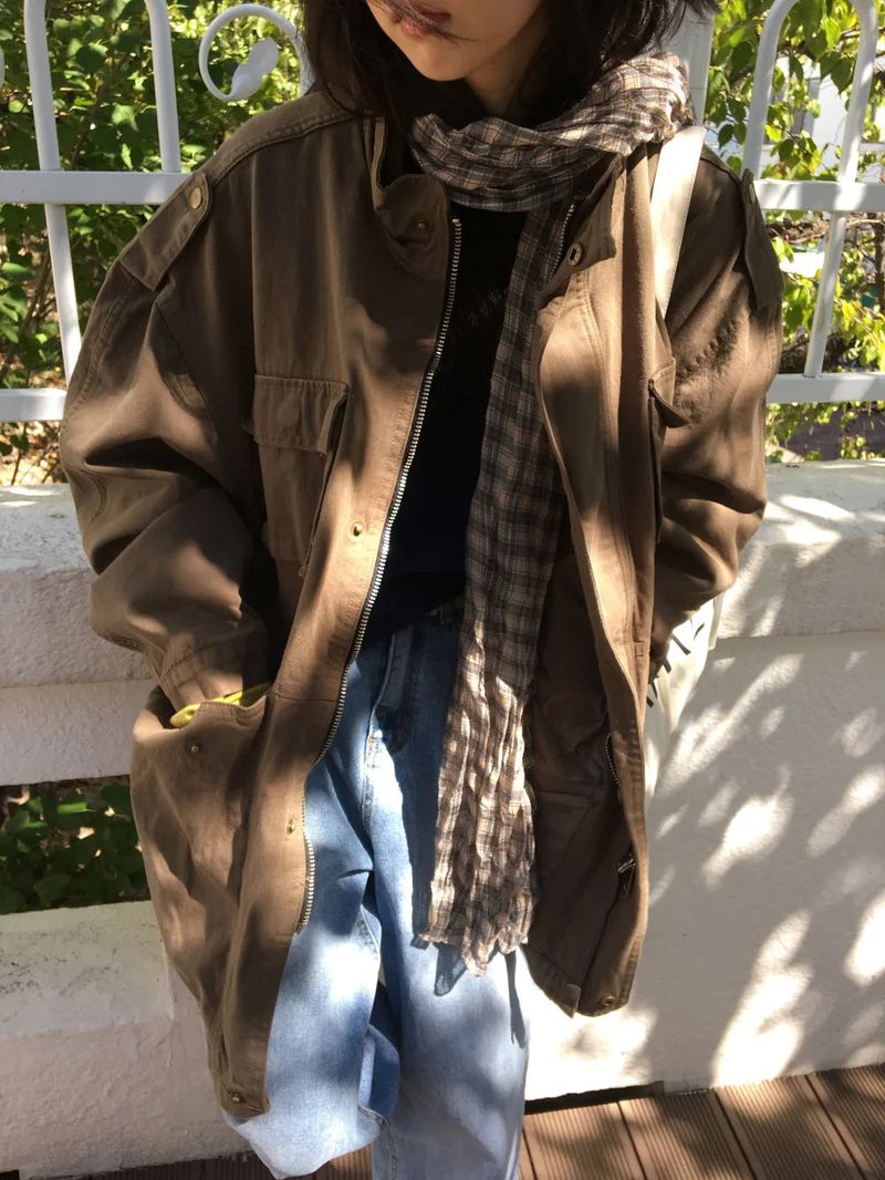 Kiki Pleated Check Scarf (2color)