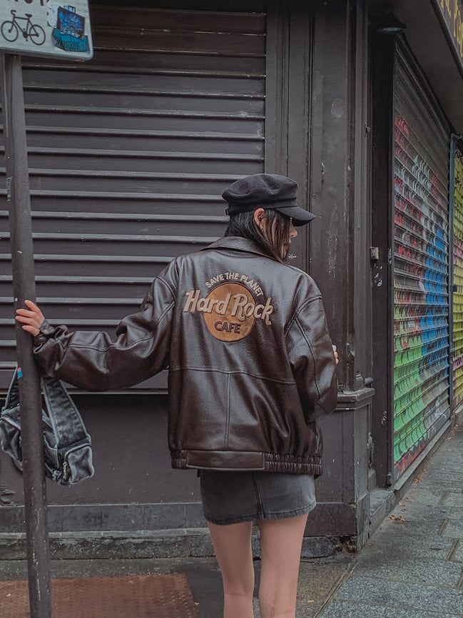One de lock patch embroidery leather jumper