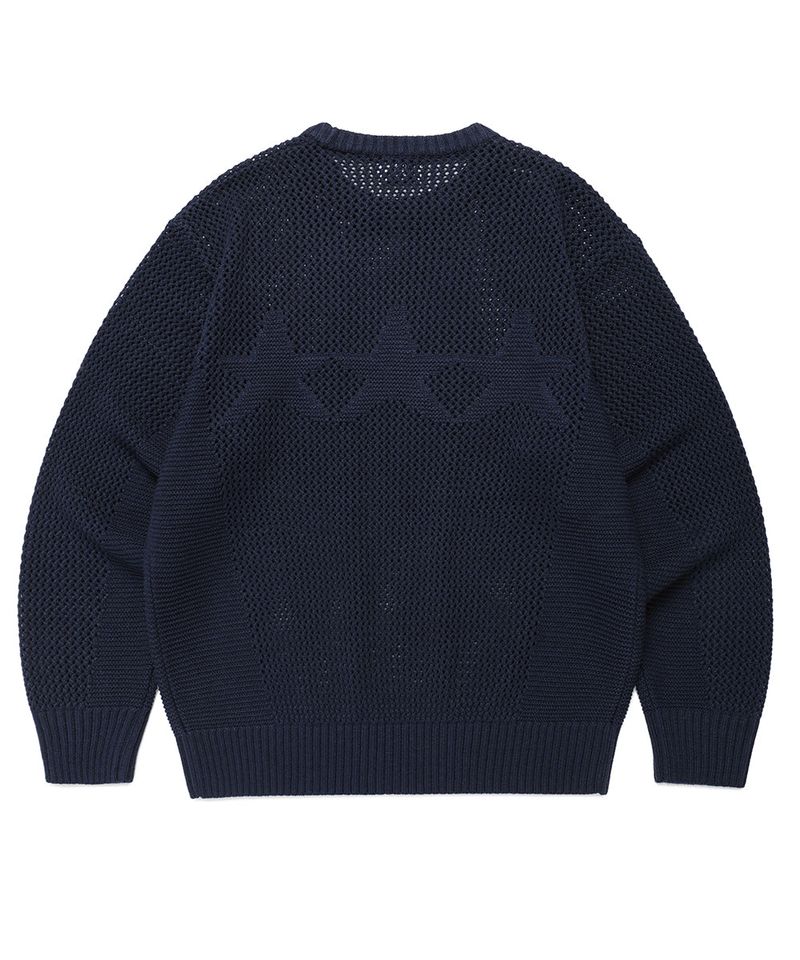 MESH STAR KNIT SWEATER NAVY(CV2FSUK601A)