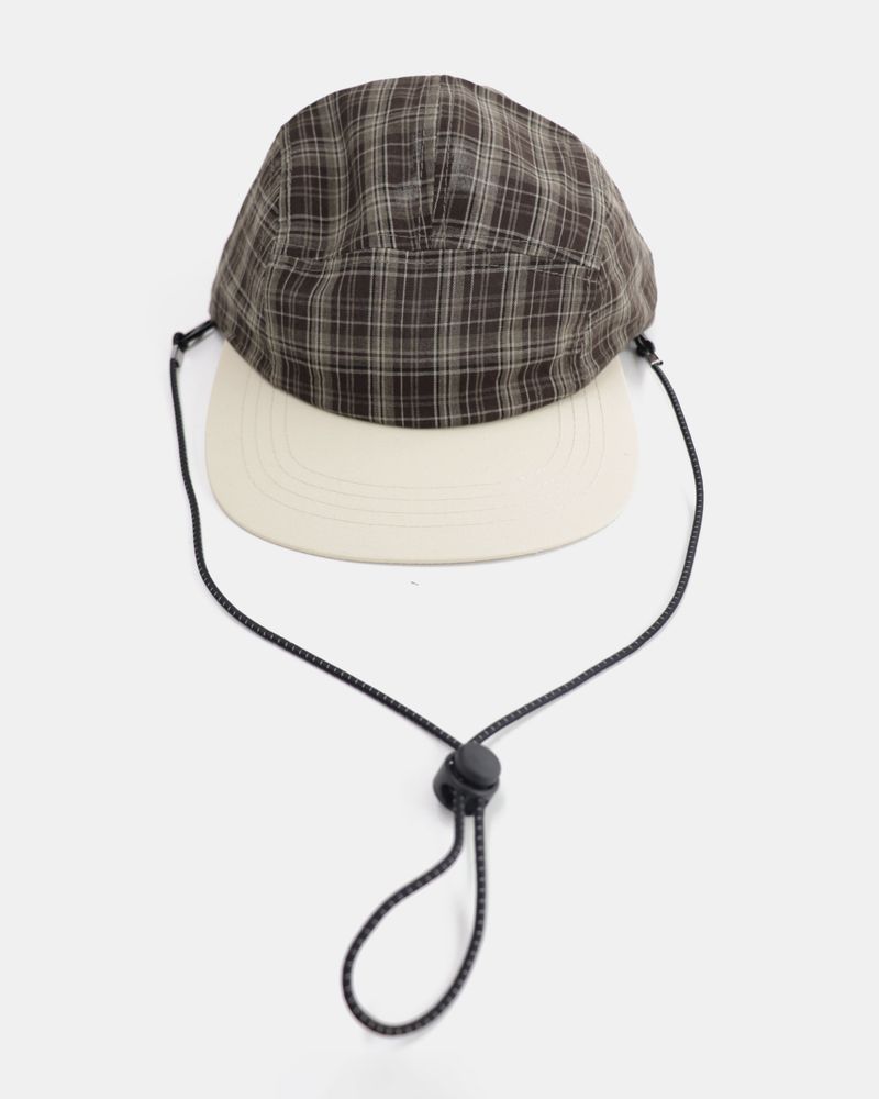 Daba Cotton Check Strap Camp Cap Hat