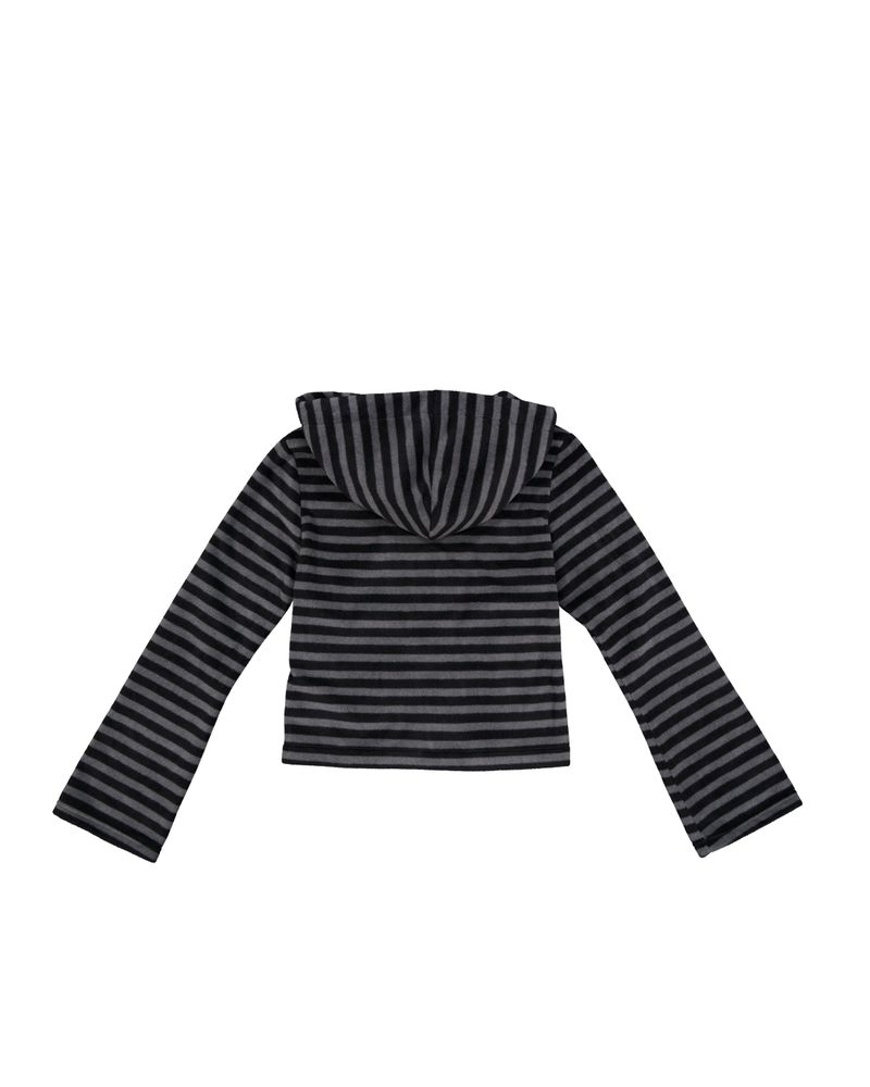 Pocket Fleece Hoodie Jacket [Striped]