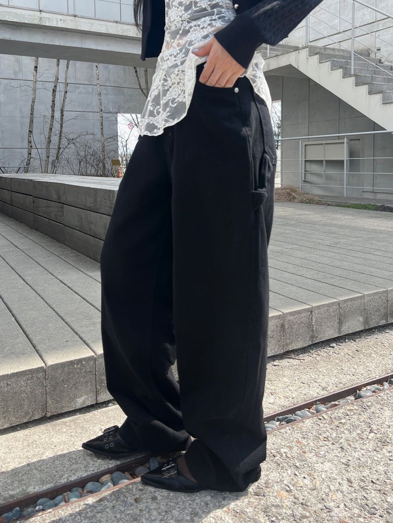 Carpenter Cargo One Pocket Loop Wide Long Pants (3 colors)