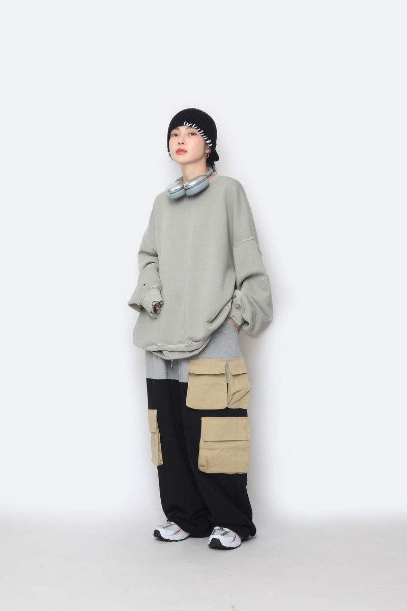 Sweat Coloring String Cargo Pants