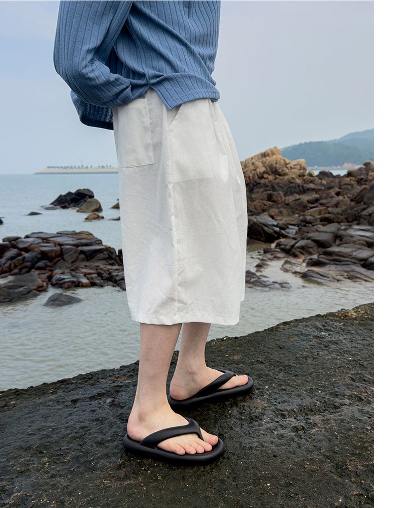 Rok Linen Pintuck Bermuda Pants