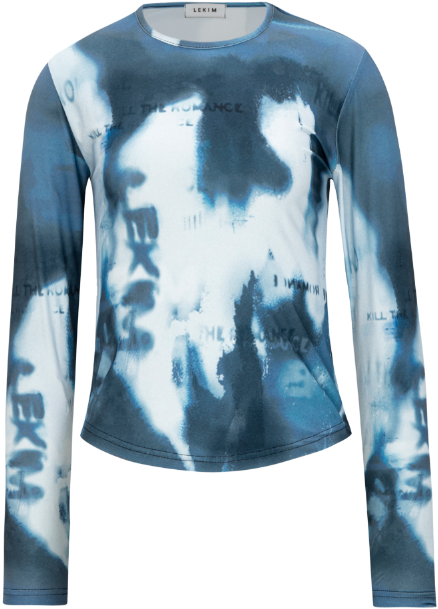 LEKIM FULL PRINTED LONG SLEEVE TOP (BLUE)