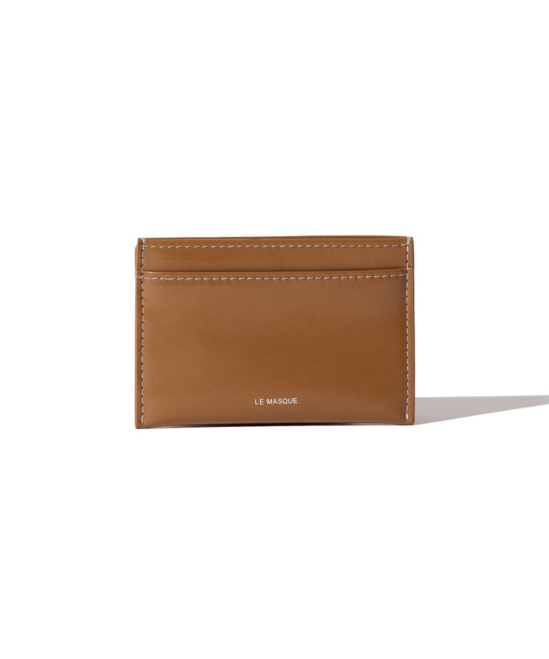 DOT Saddle Slim mini Card Wallets cognac wood
