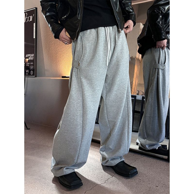 [Unisex] Side strap wide sweat pants(4color)