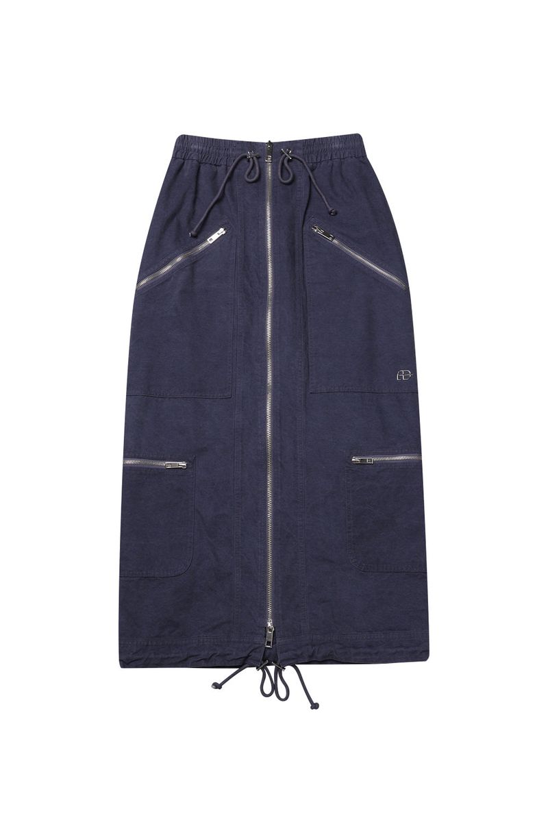 WASHED 2WAY ZIP SKIRT_PURPLE BLUE