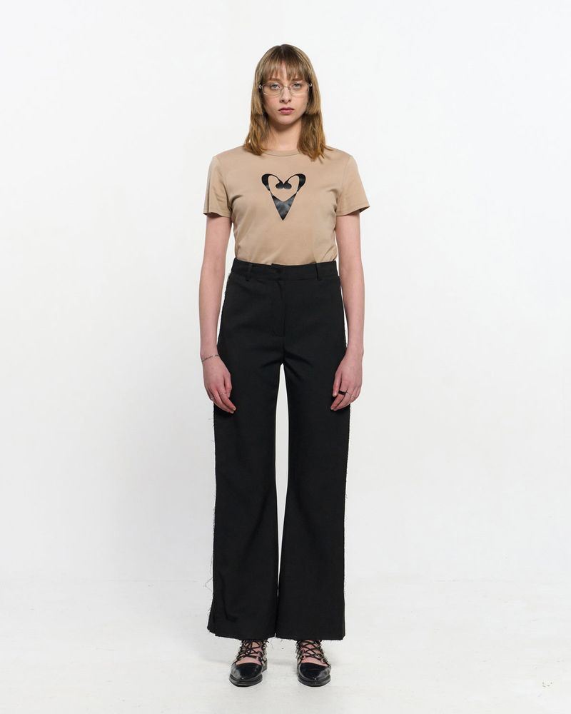 Pleated Logo-Tape Trousers _ BLACK