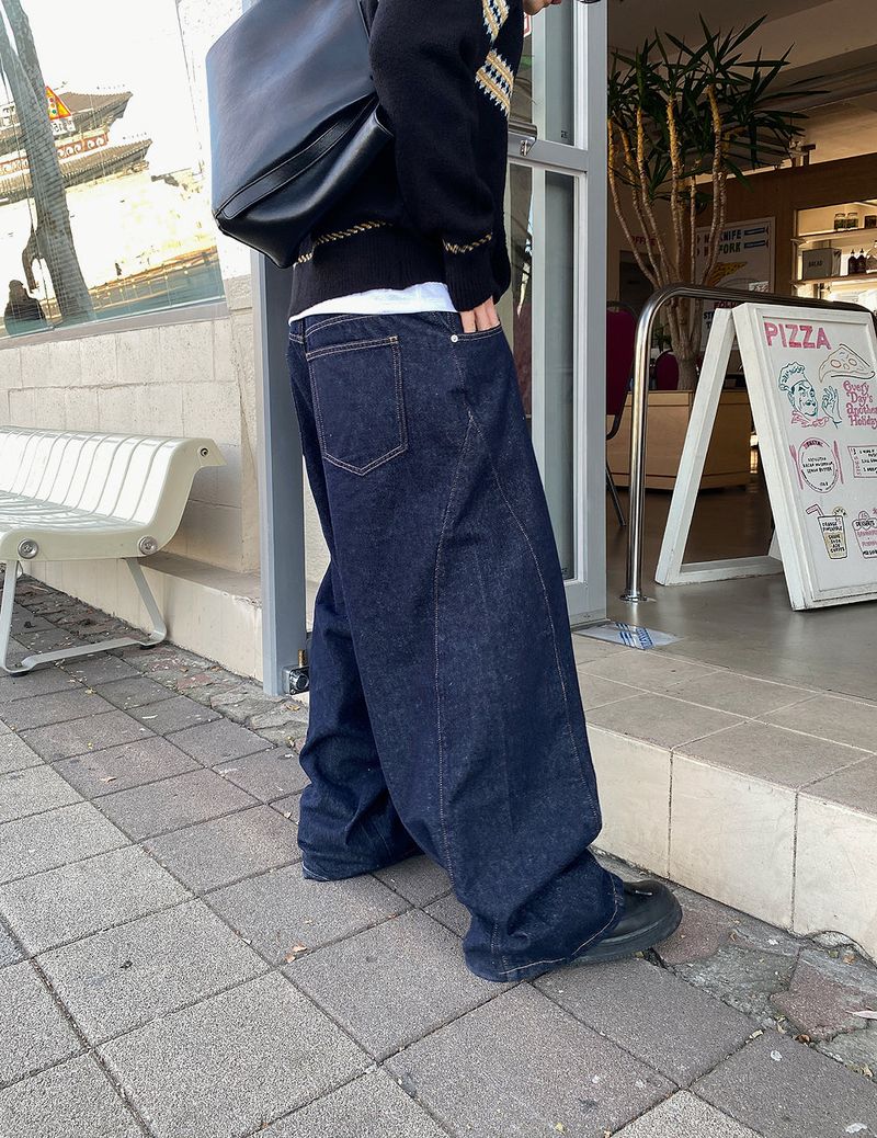 No.1106 curved P wide denim PT