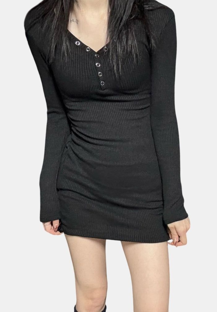 Slim snap rib one piece