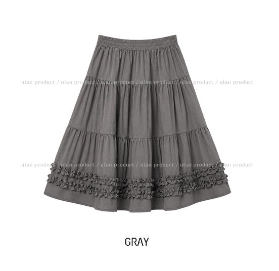 Eti Frill Tiered Midi Skirt